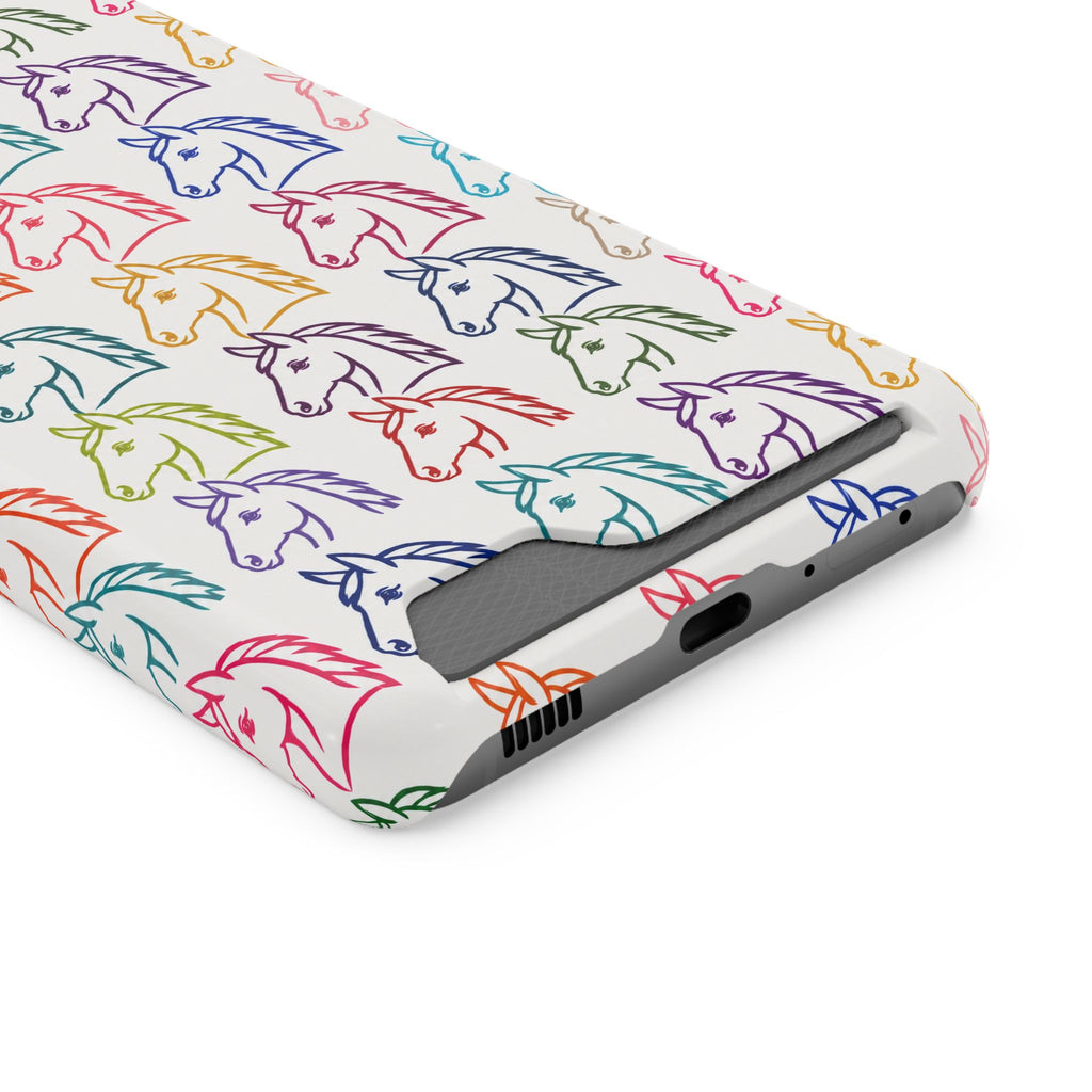 Colorful Horse Pattern Phone Case | Equestrian Horse Lover Slim Wallet Phone Case