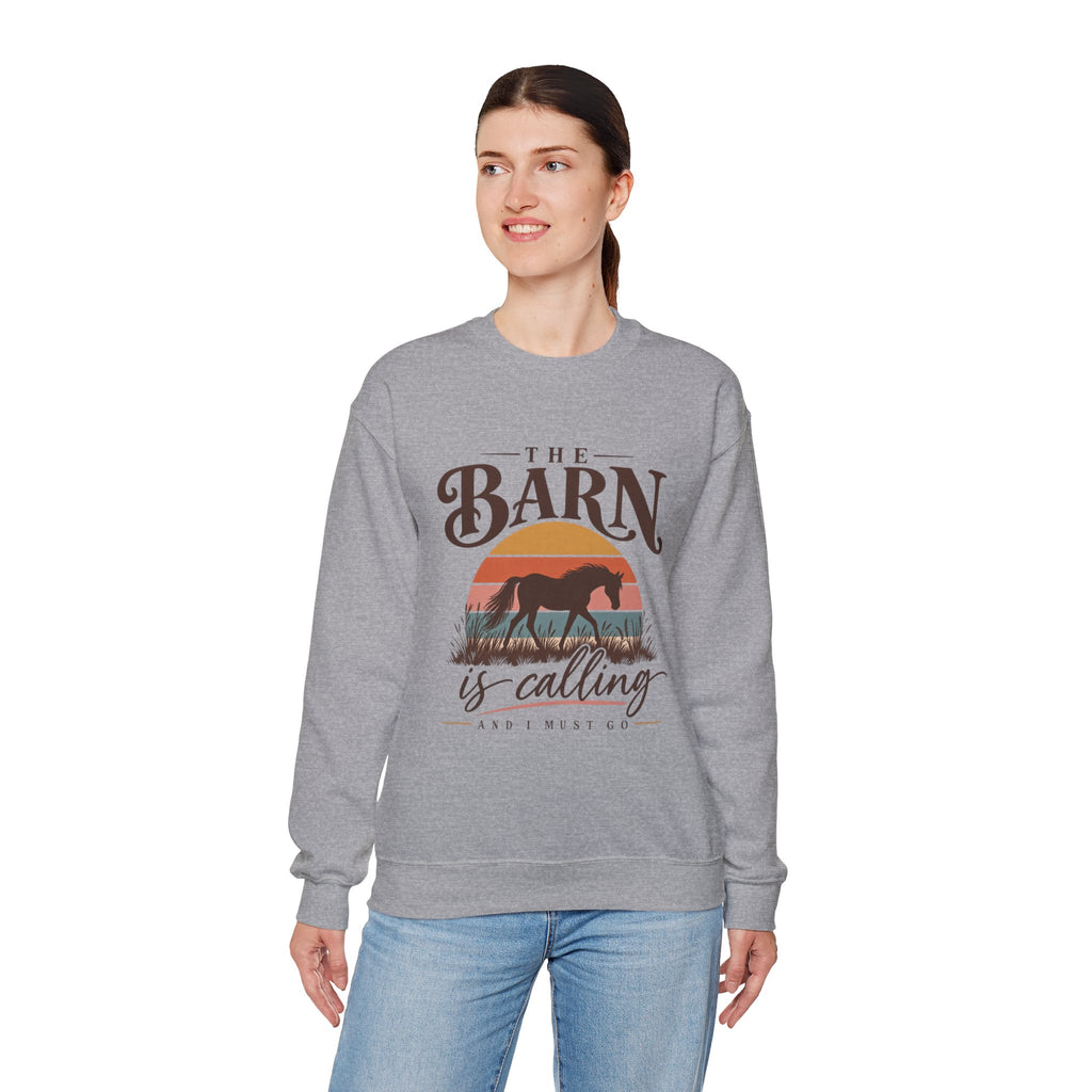 Horse Lover Sweatshirt, The Barn Is Calling Horse Sweatshirt, Equestrian Gift, Horse Girl Shirt, Barn Life Sweatshirt, Western Horse Gift