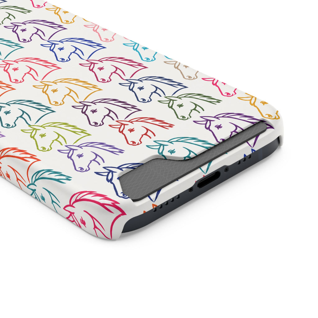 Colorful Horse Pattern Phone Case | Equestrian Horse Lover Slim Wallet Phone Case