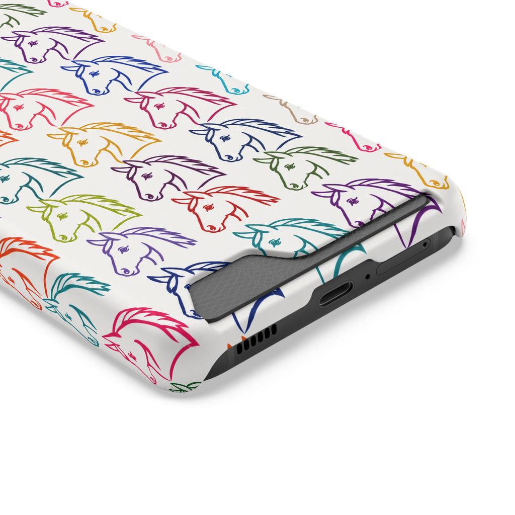 Colorful Horse Pattern Phone Case | Equestrian Horse Lover Slim Wallet Phone Case