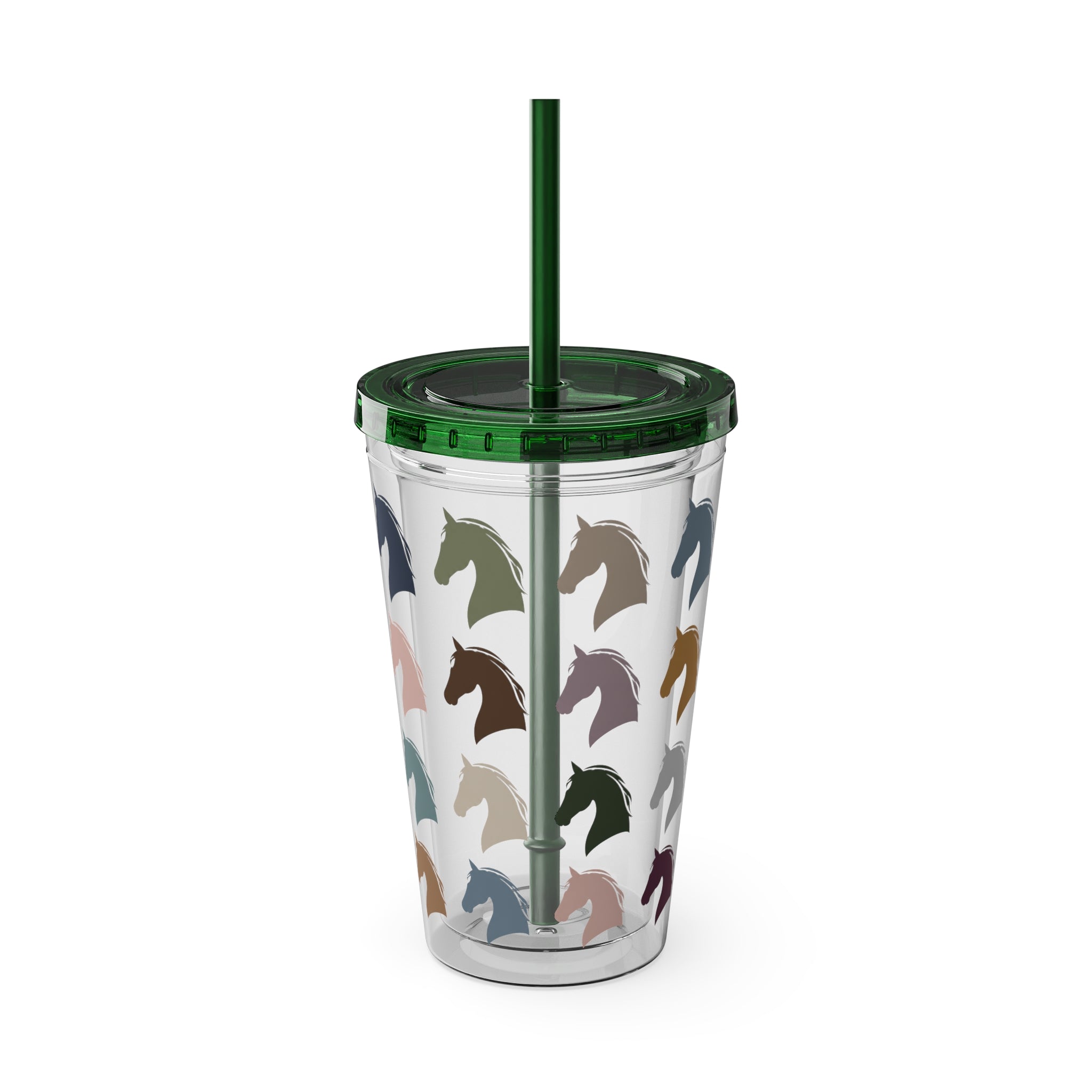 16oz insulated tumbler with horse head pattern