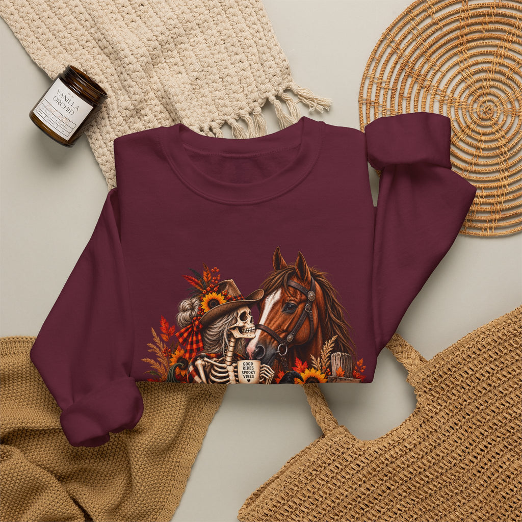 Western Horse Halloween Sweatshirt | Spooky Equestrian Fall Graphic