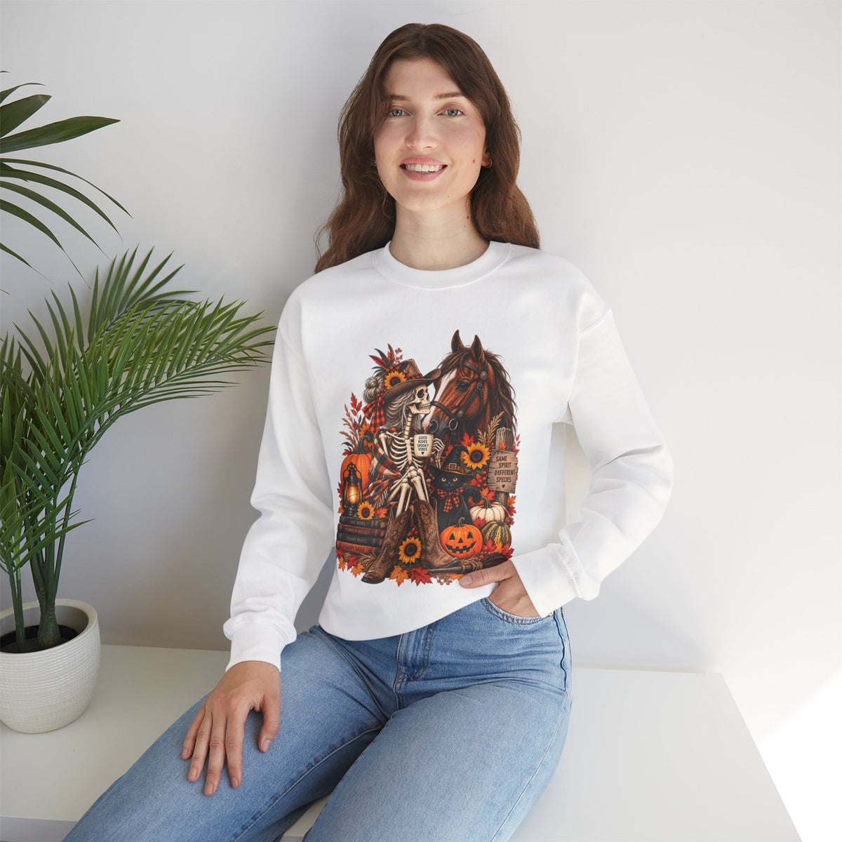 Western Horse Halloween Sweatshirt | Spooky Equestrian Fall Graphic
