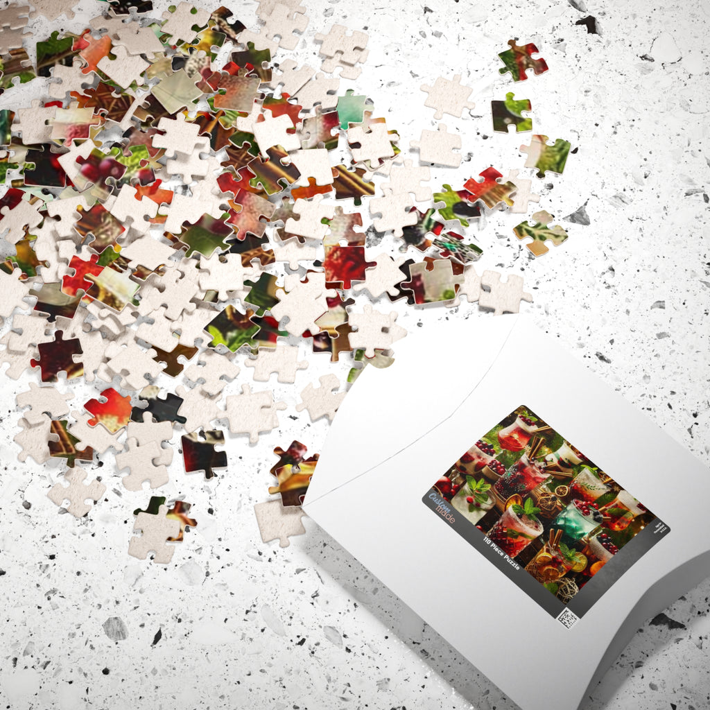Holiday cocktails jigsaw puzzle artwork