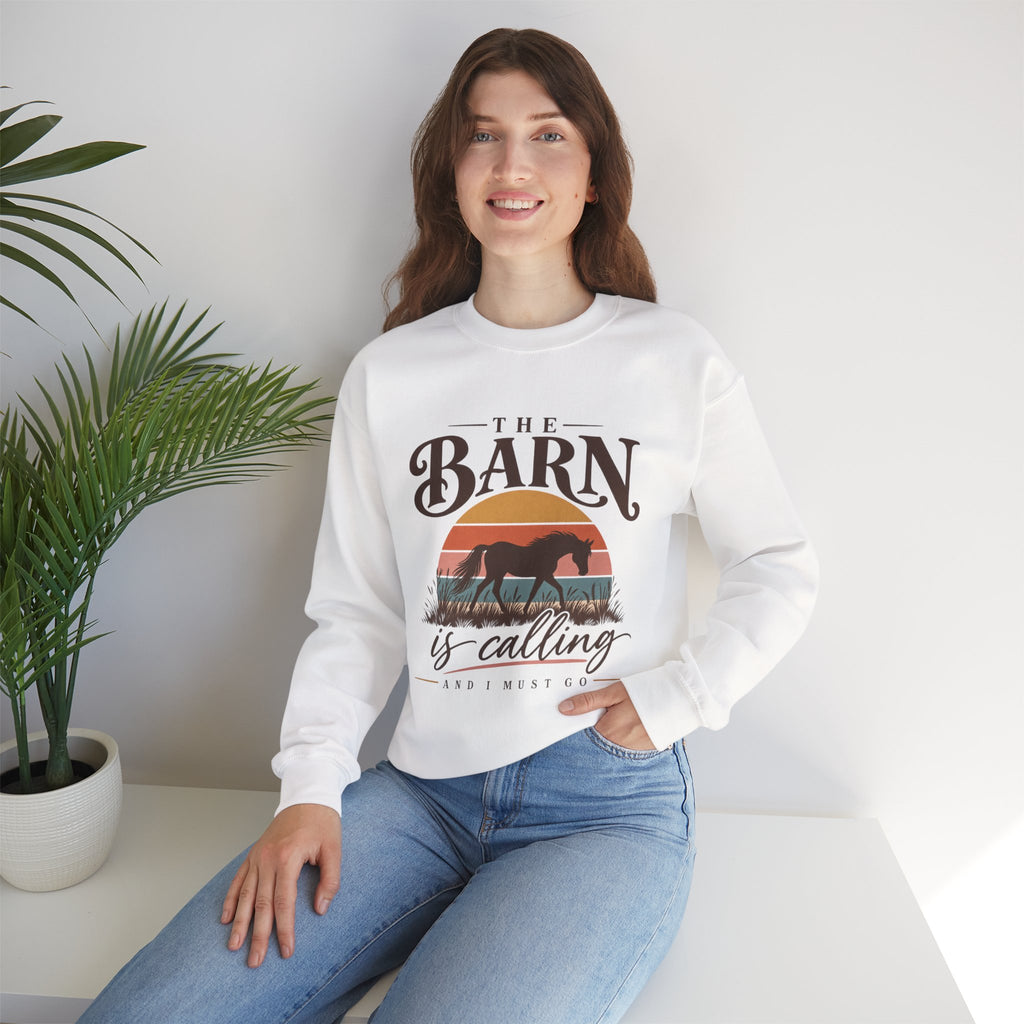 Horse Lover Sweatshirt, The Barn Is Calling Horse Sweatshirt, Equestrian Gift, Horse Girl Shirt, Barn Life Sweatshirt, Western Horse Gift