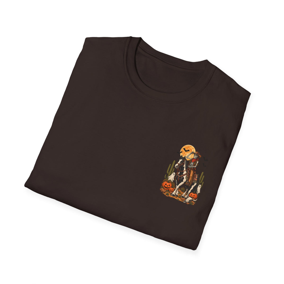 Western Halloween Skeleton Cowboy Horse T-Shirt – Spooky Equestrian Tee