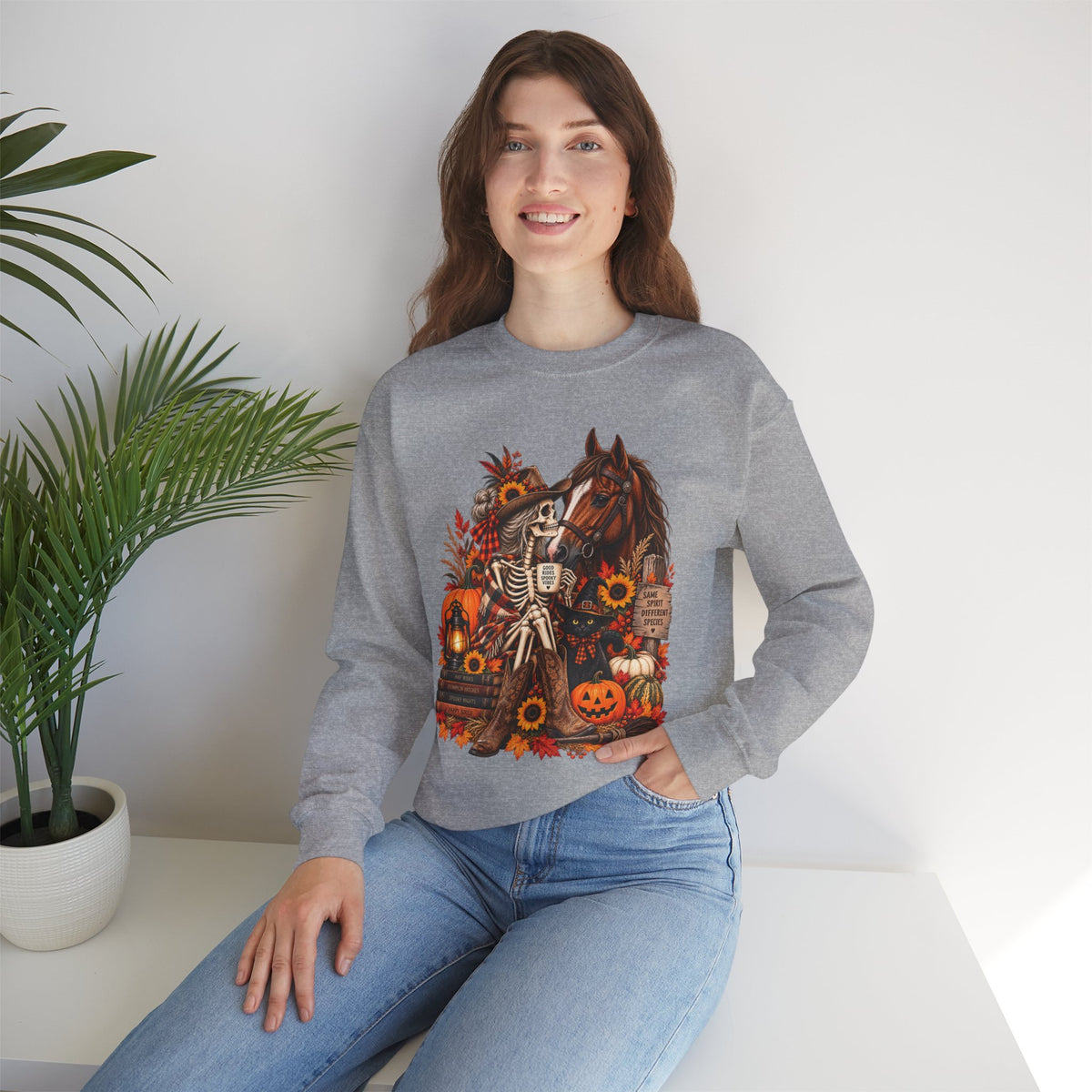 Western Horse Halloween Sweatshirt | Spooky Equestrian Fall Graphic