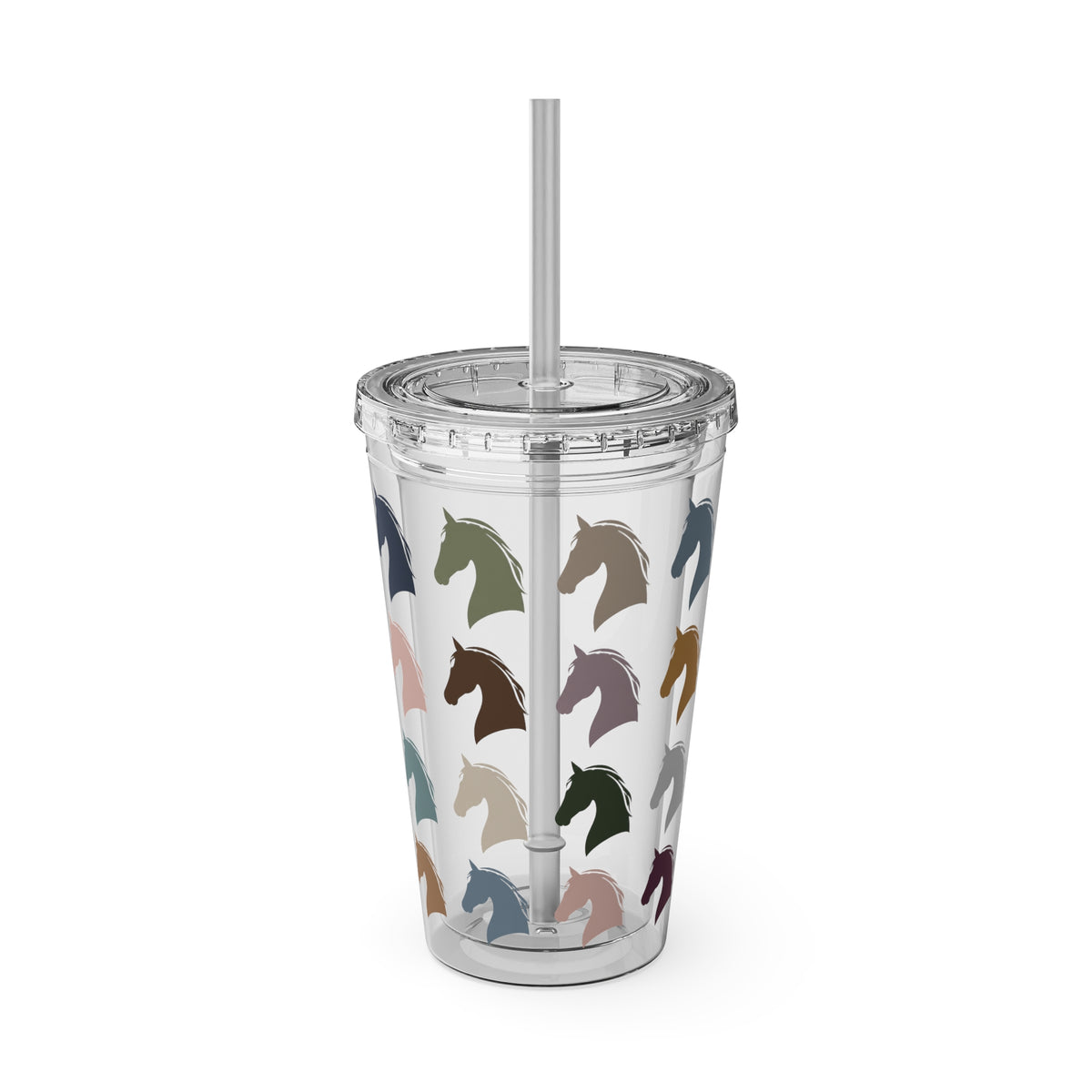 16oz insulated tumbler with horse head pattern