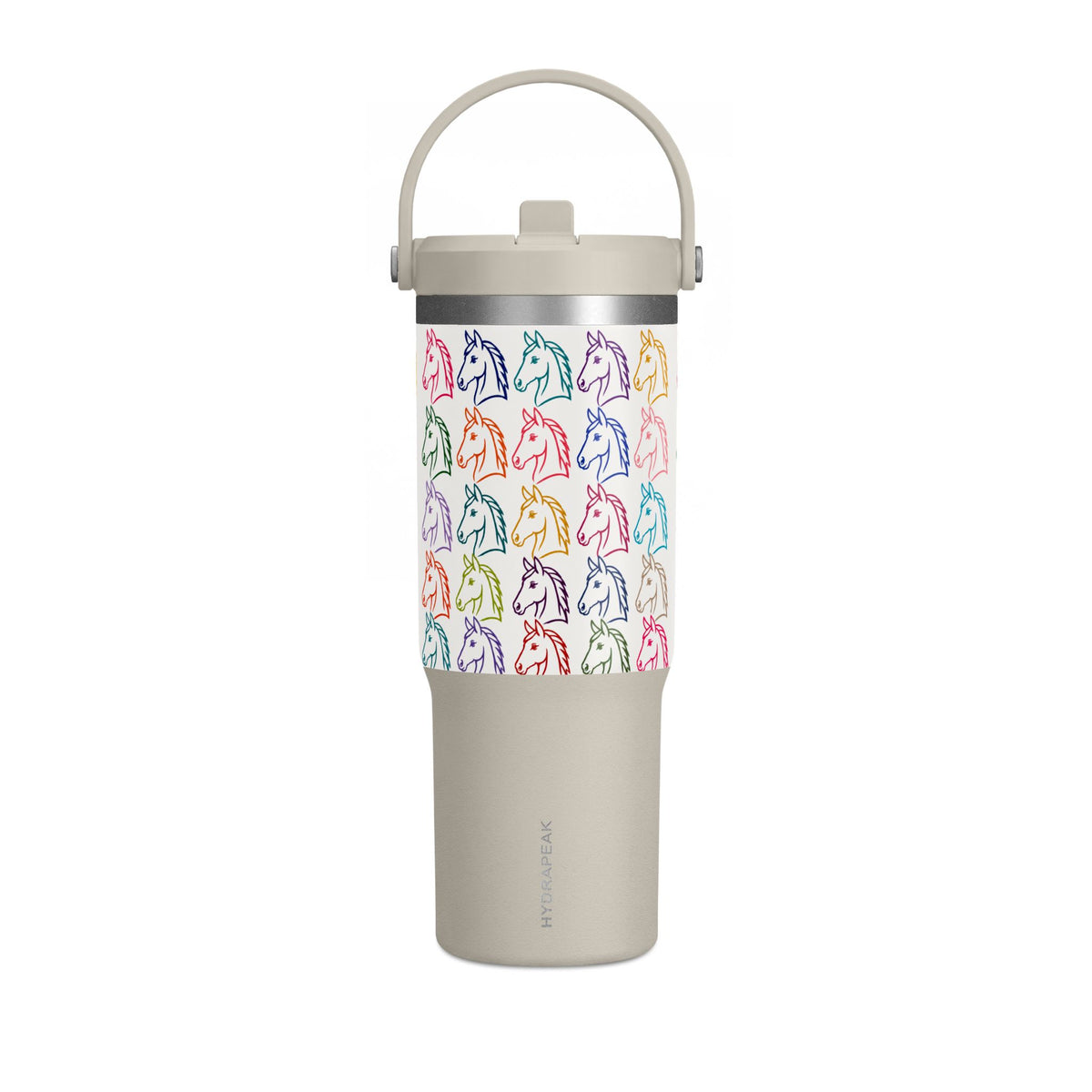 32oz Horse Head Pattern Travel Tumbler – Colorful Pastel Horse Design, Insulated Nomad Cup