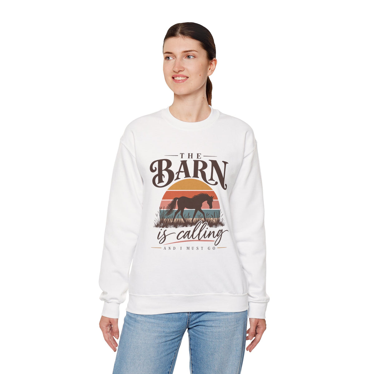 Horse Lover Sweatshirt, The Barn Is Calling Horse Sweatshirt, Equestrian Gift, Horse Girl Shirt, Barn Life Sweatshirt, Western Horse Gift