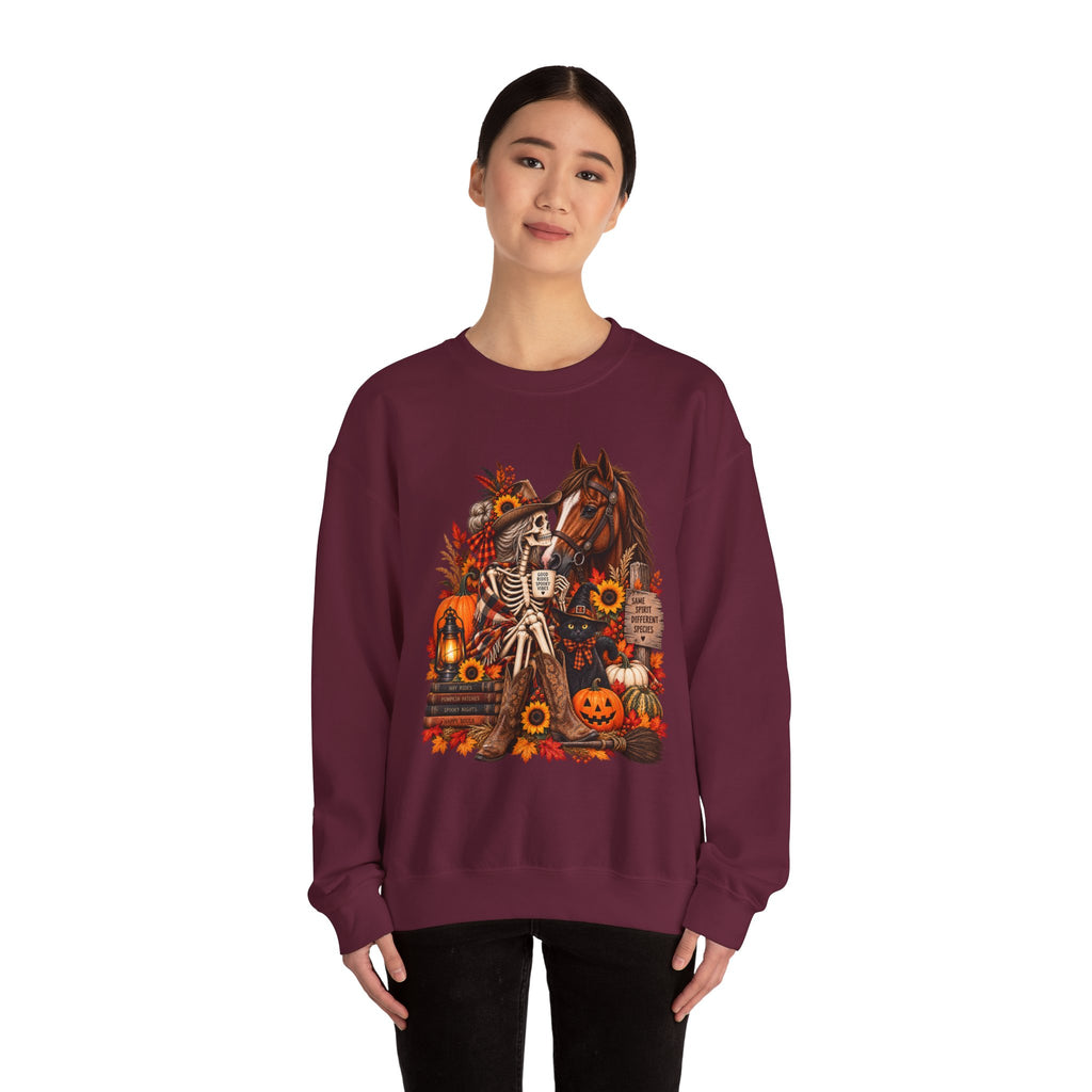 Western Horse Halloween Sweatshirt | Spooky Equestrian Fall Graphic