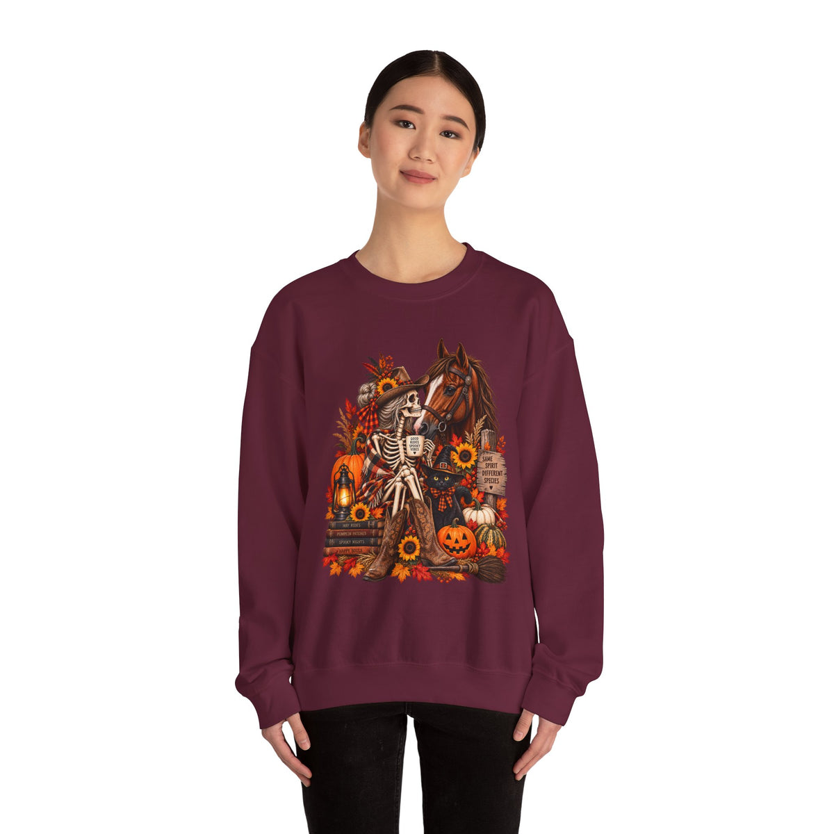 Western Horse Halloween Sweatshirt | Spooky Equestrian Fall Graphic
