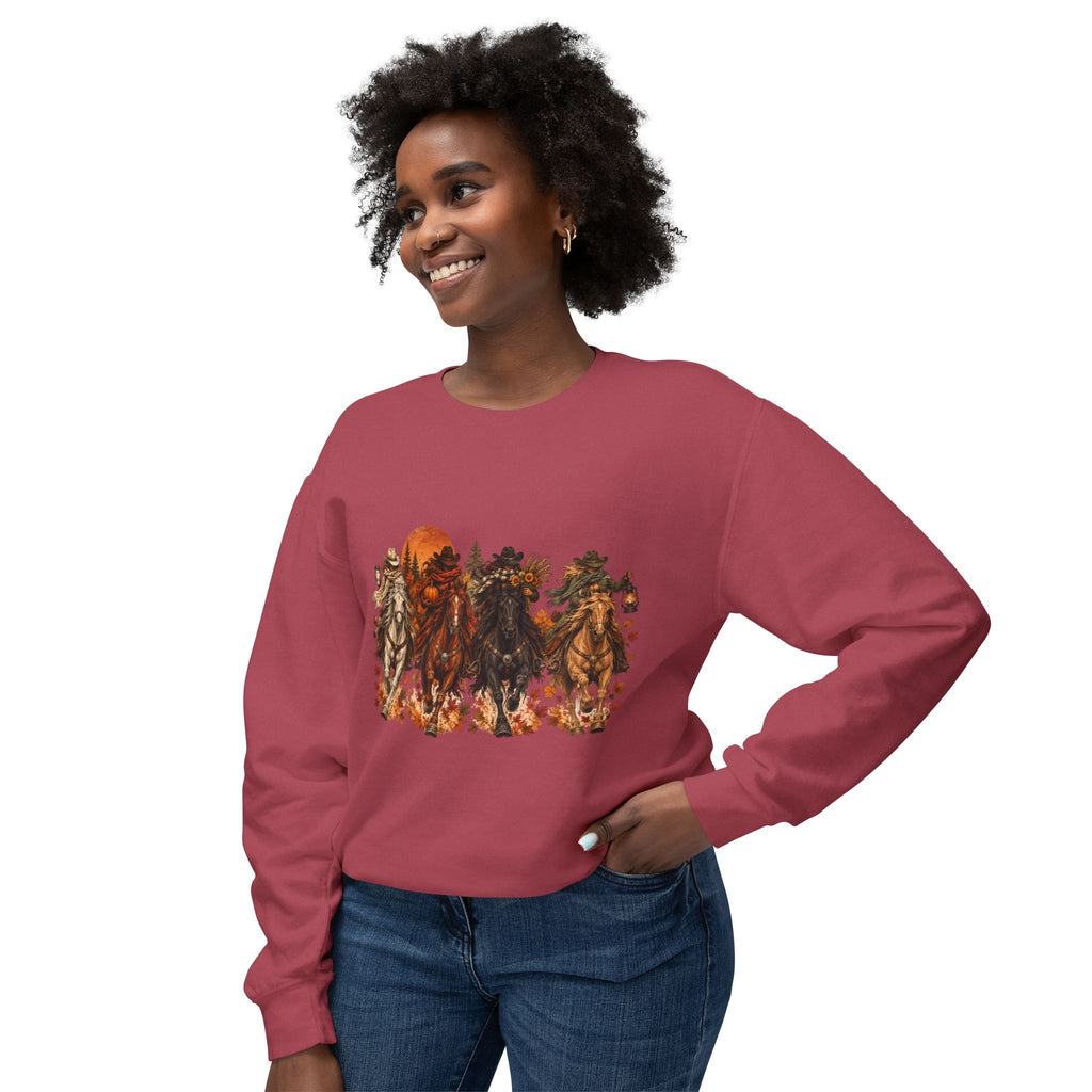 Fall Horse Sweatshirt, Western Cowgirl Autumn Crewneck, Horse Lover Gift, Equestrian Fall Sweatshirt