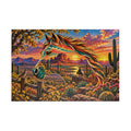 Desert Sunset Horse Puzzle — Scenic Southwestern Landscape Jigsaw (1014 pcs)