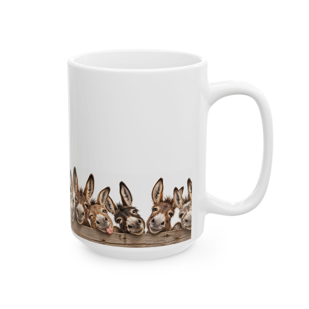 Donkey Friends Ceramic Mug (11oz & 15oz) - Cute Farm Animal Coffee Cup