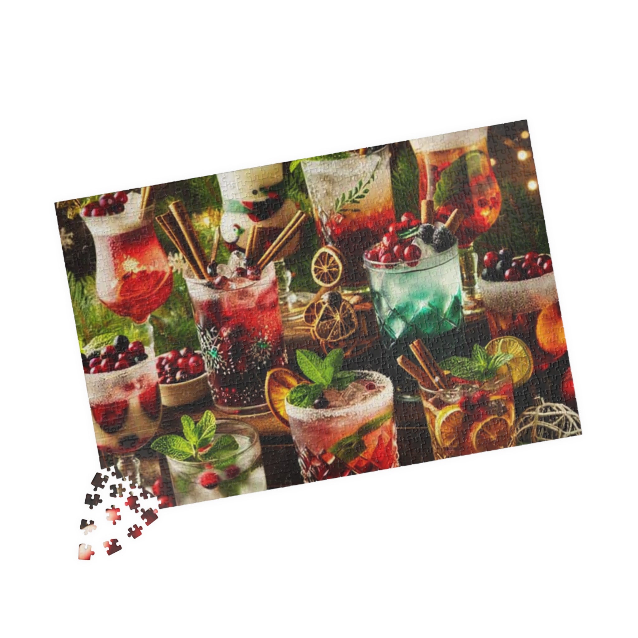 Holiday Cocktails Puzzle 520 Piece | Festive Drinks Jigsaw Puzzle