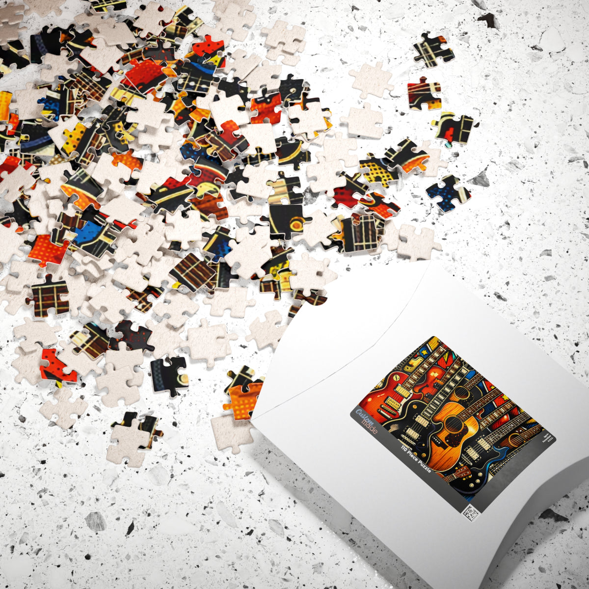 Pop art guitar jigsaw puzzle artwork