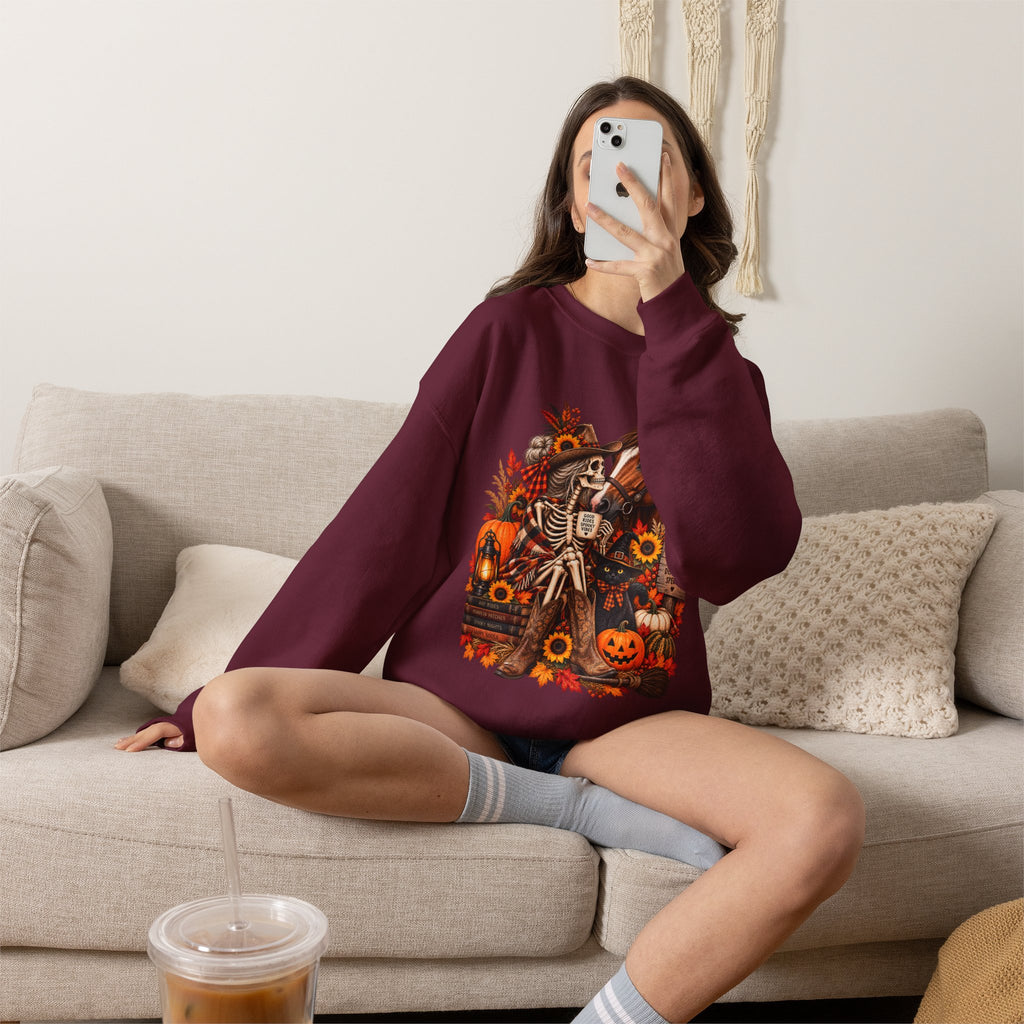 Western Horse Halloween Sweatshirt | Spooky Equestrian Fall Graphic