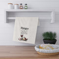 Hangry Definition Cotton Tea Towel — Funny Wine & Cheese Kitchen Towel