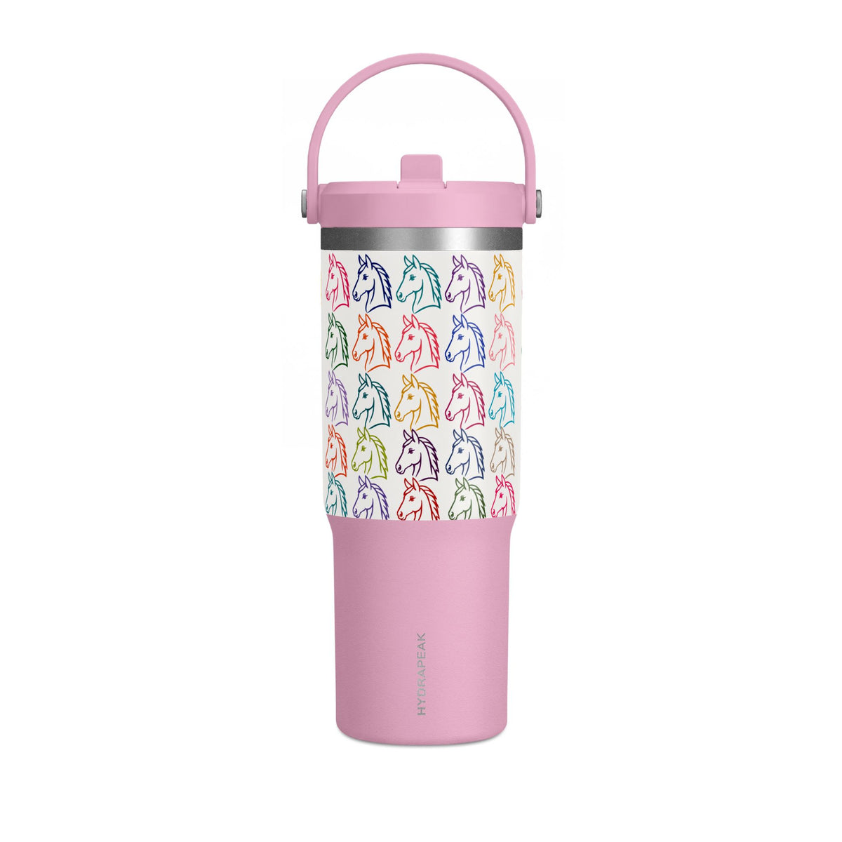 32oz Horse Head Pattern Travel Tumbler – Colorful Pastel Horse Design, Insulated Nomad Cup