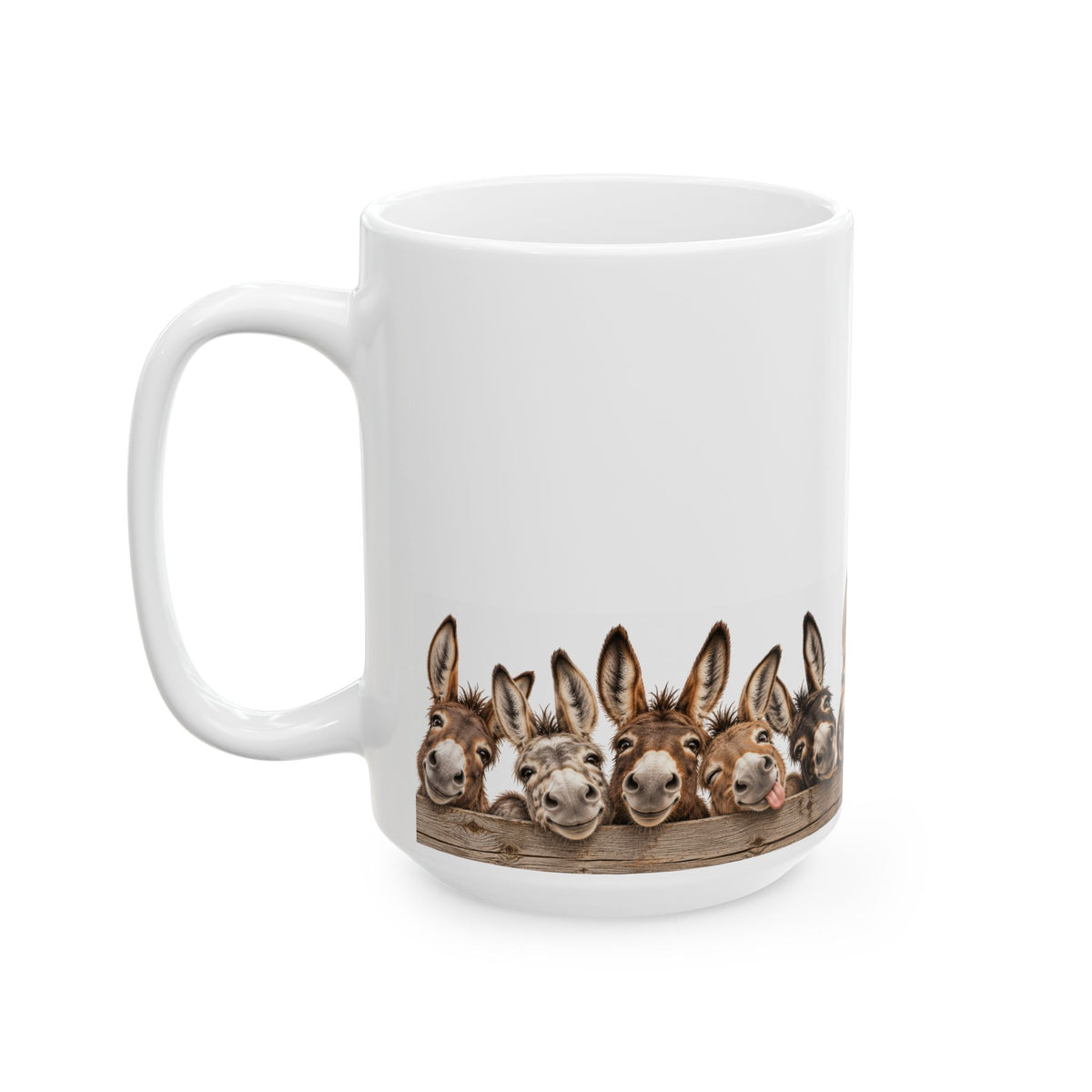 Donkey Friends Ceramic Mug (11oz & 15oz) - Cute Farm Animal Coffee Cup