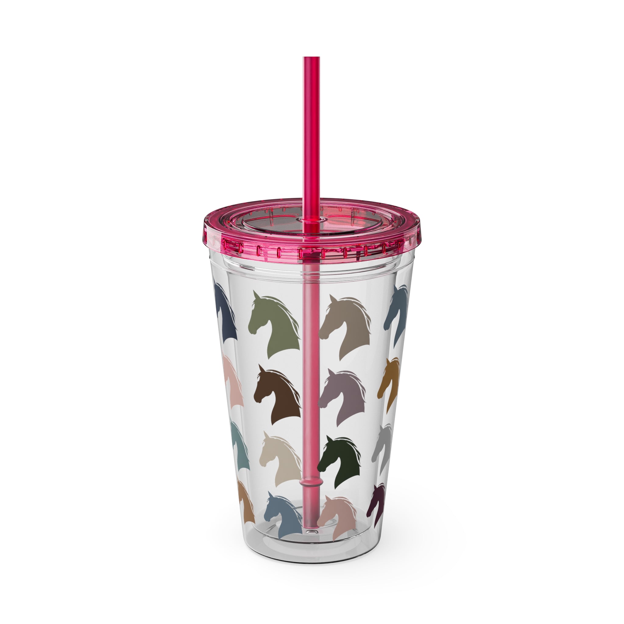 16oz insulated tumbler with horse head pattern