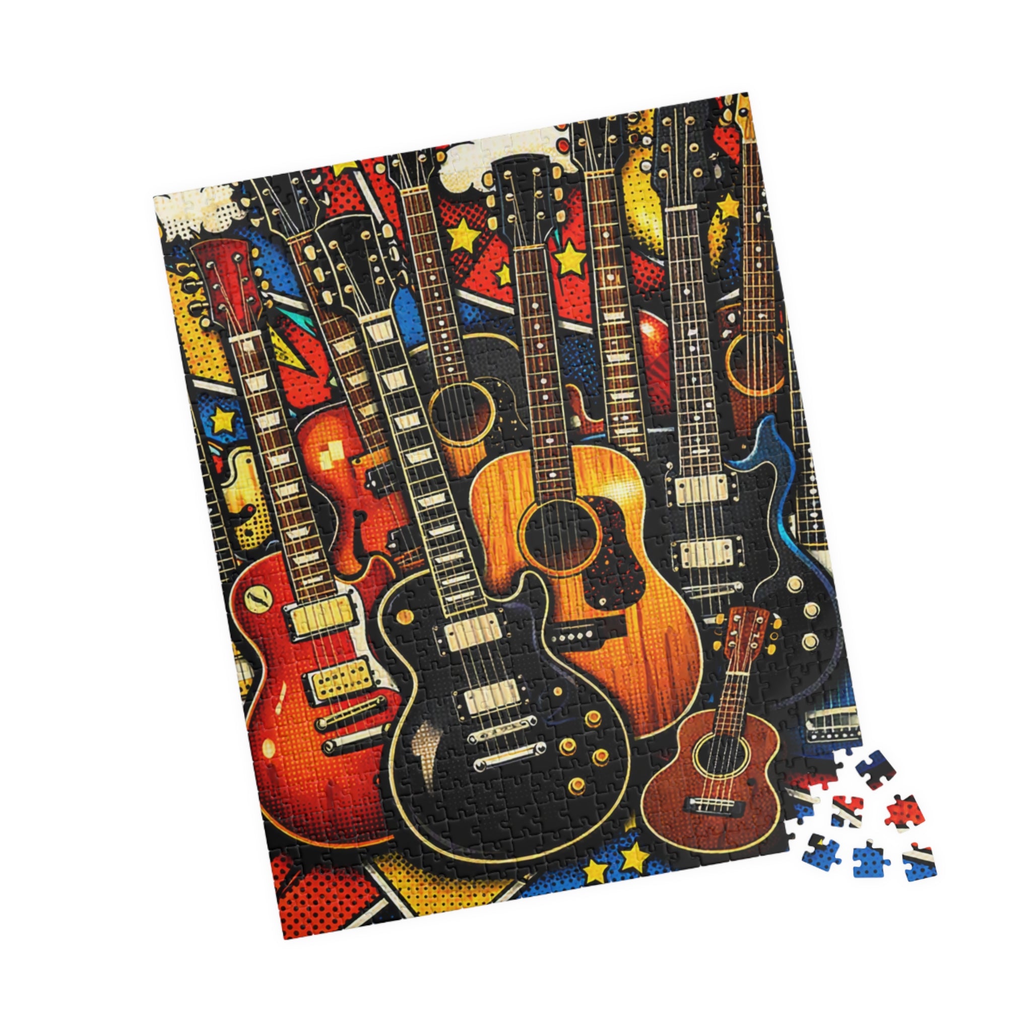Pop art guitar jigsaw puzzle artwork