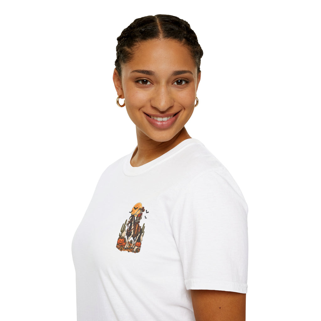 Western Halloween Skeleton Cowboy Horse T-Shirt – Spooky Equestrian Tee