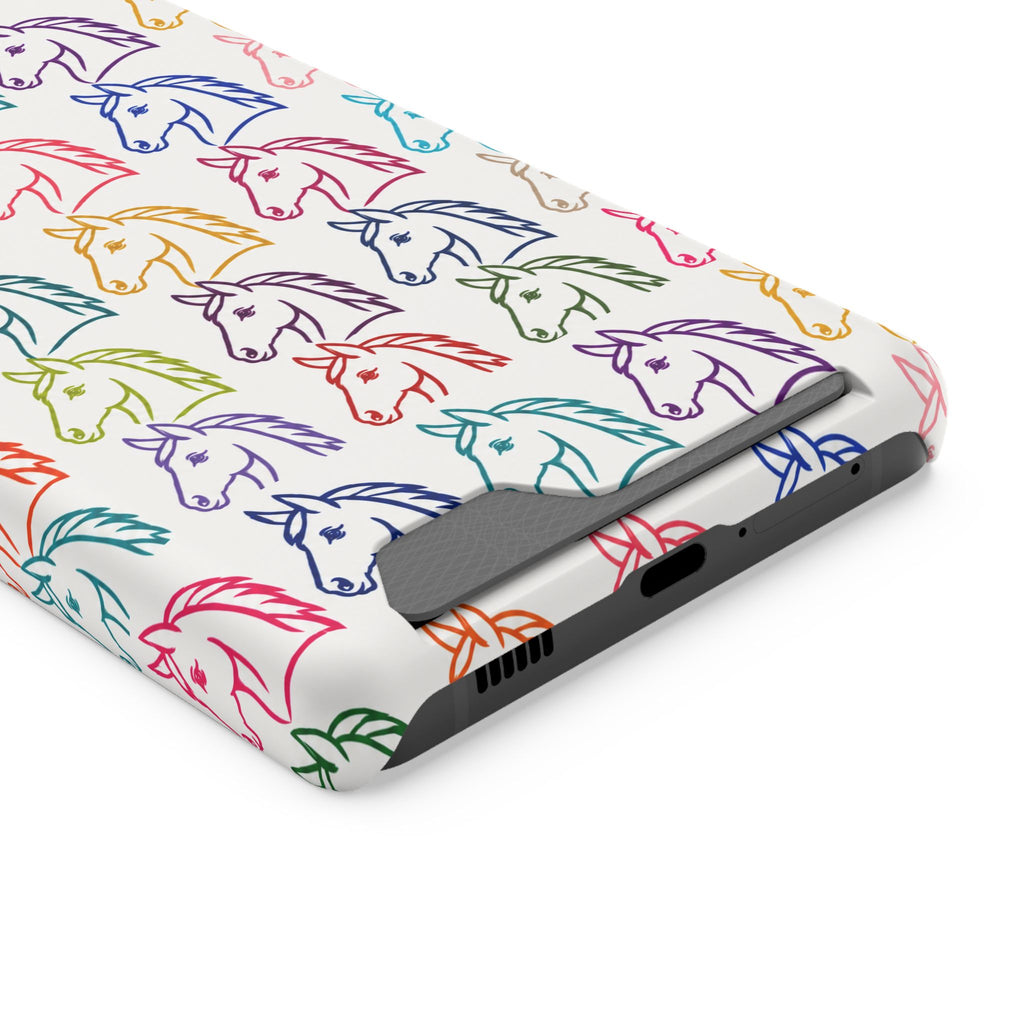 Colorful Horse Pattern Phone Case | Equestrian Horse Lover Slim Wallet Phone Case