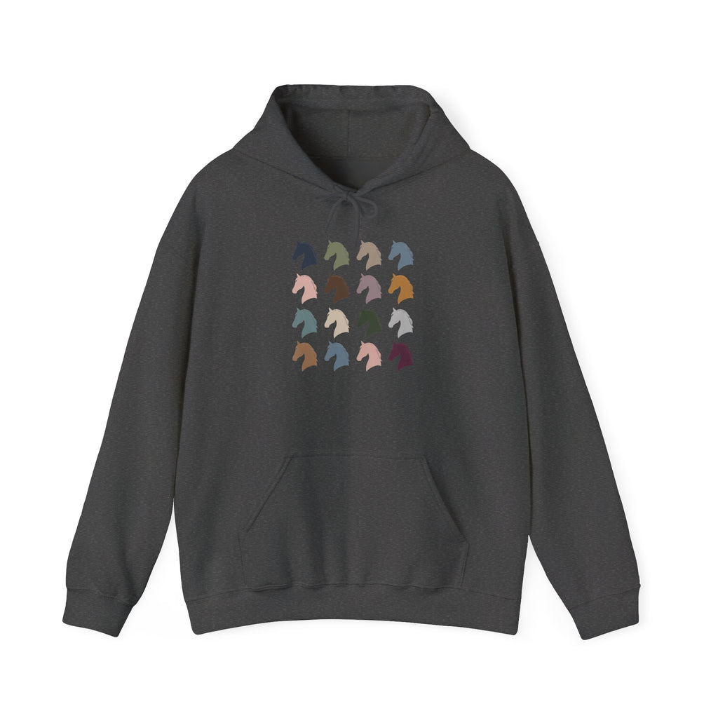 Minimal horse head pattern hoodie in pastel tones