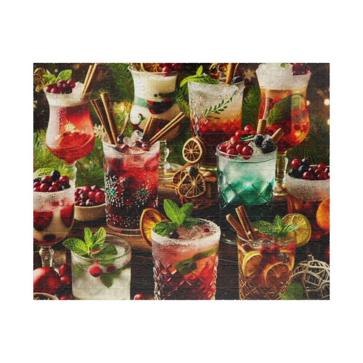 Holiday cocktails jigsaw puzzle artwork