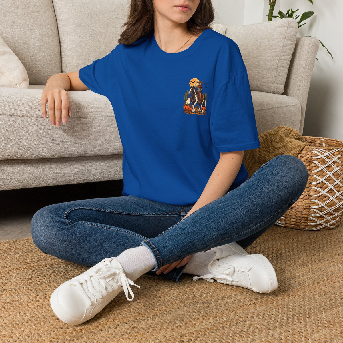 Western Halloween Skeleton Cowboy Horse T-Shirt – Spooky Equestrian Tee