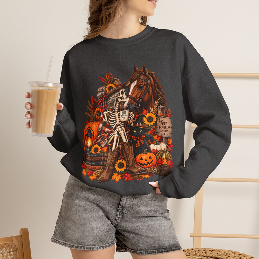 Western Horse Halloween Sweatshirt | Spooky Equestrian Fall Graphic