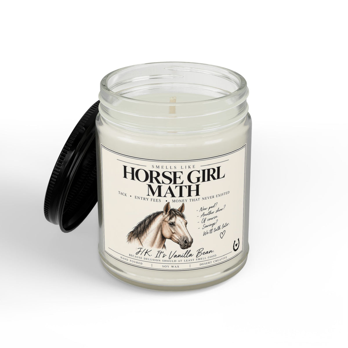 Horse Girl Math Vanilla Bean Candle – Funny Equestrian Gift