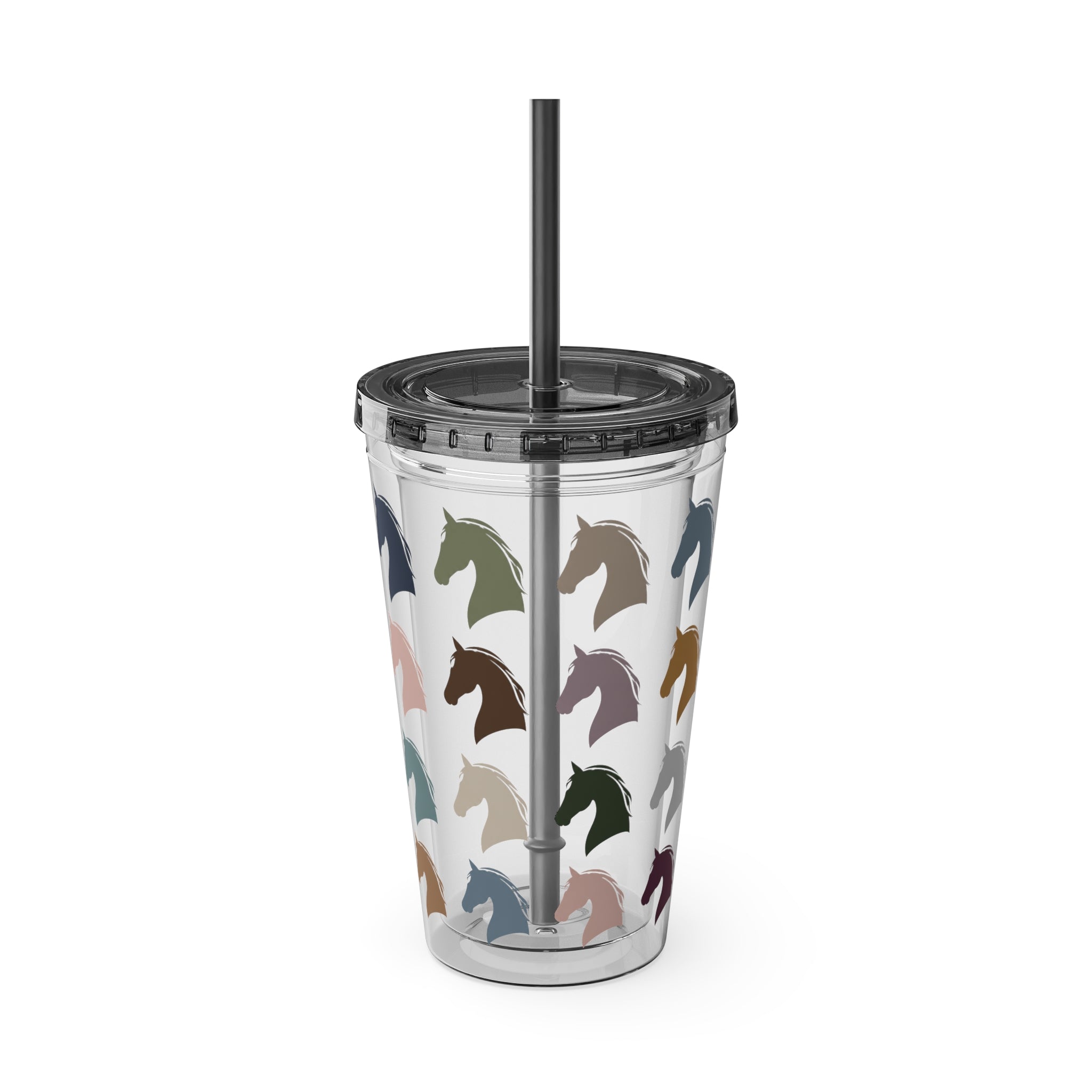 16oz insulated tumbler with horse head pattern