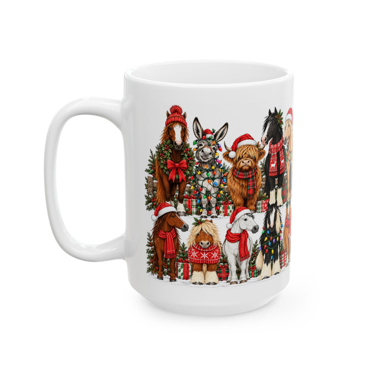 Holiday Horses Christmas Mug 15 oz