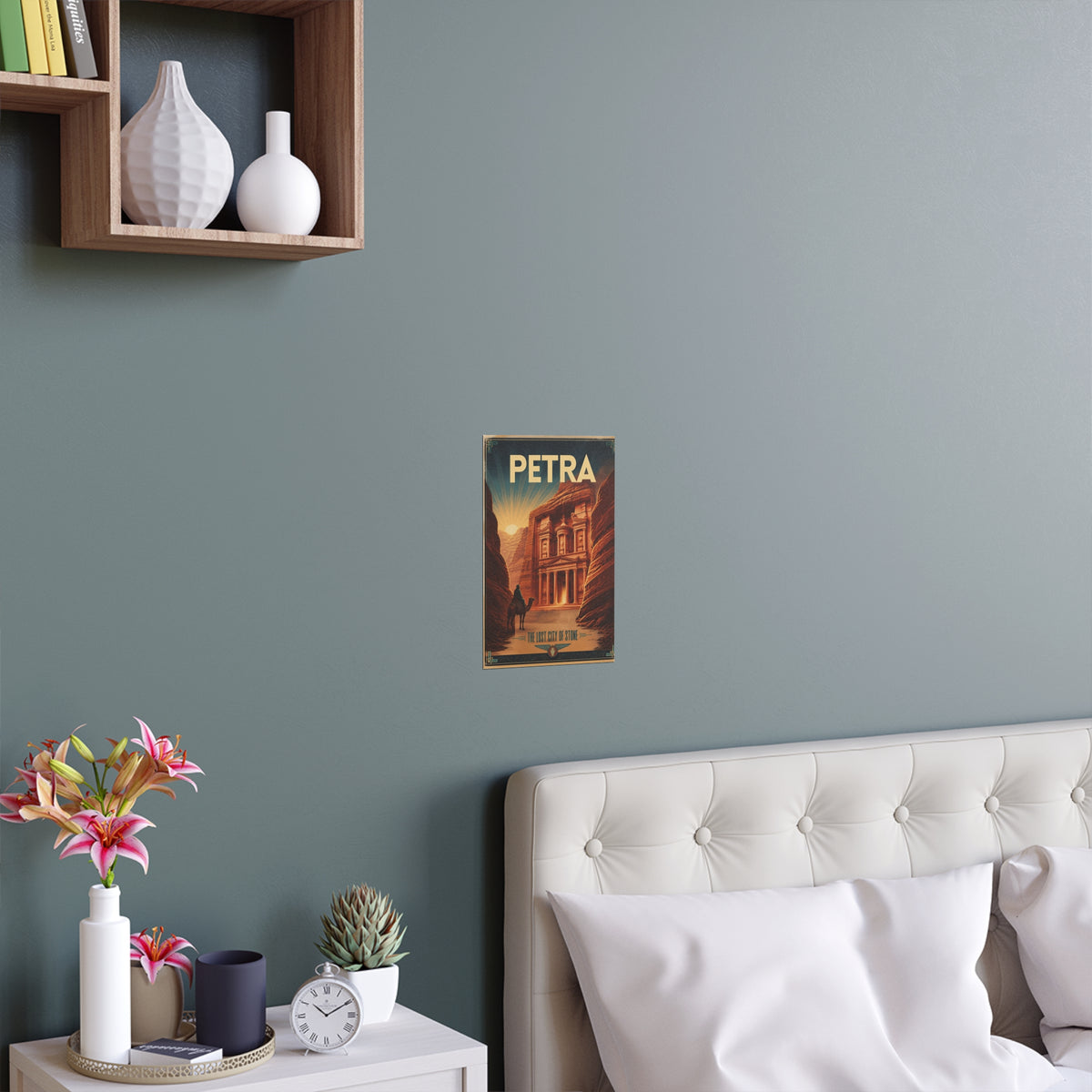 Petra Silk Poster — Vintage Travel Wall Art (Indoor/Outdoor)