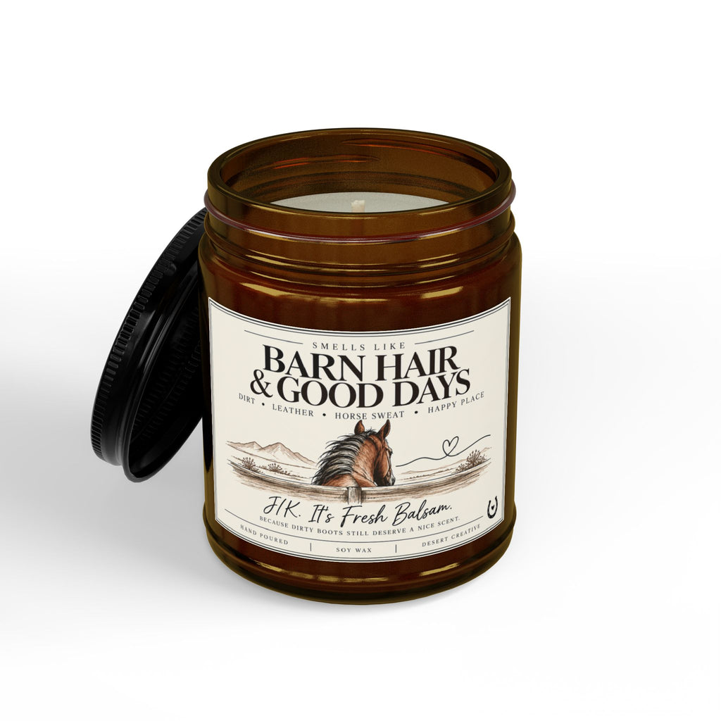 Barn Hair & Good Days Fresh Balsam Candle – Funny Equestrian Gift