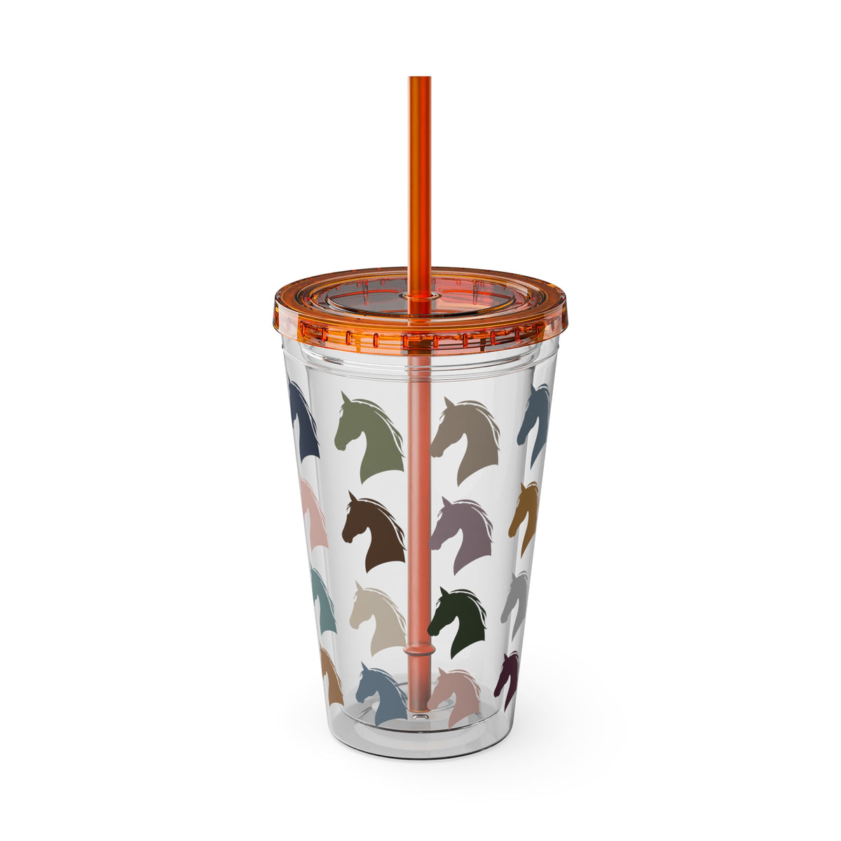 16oz insulated tumbler with horse head pattern