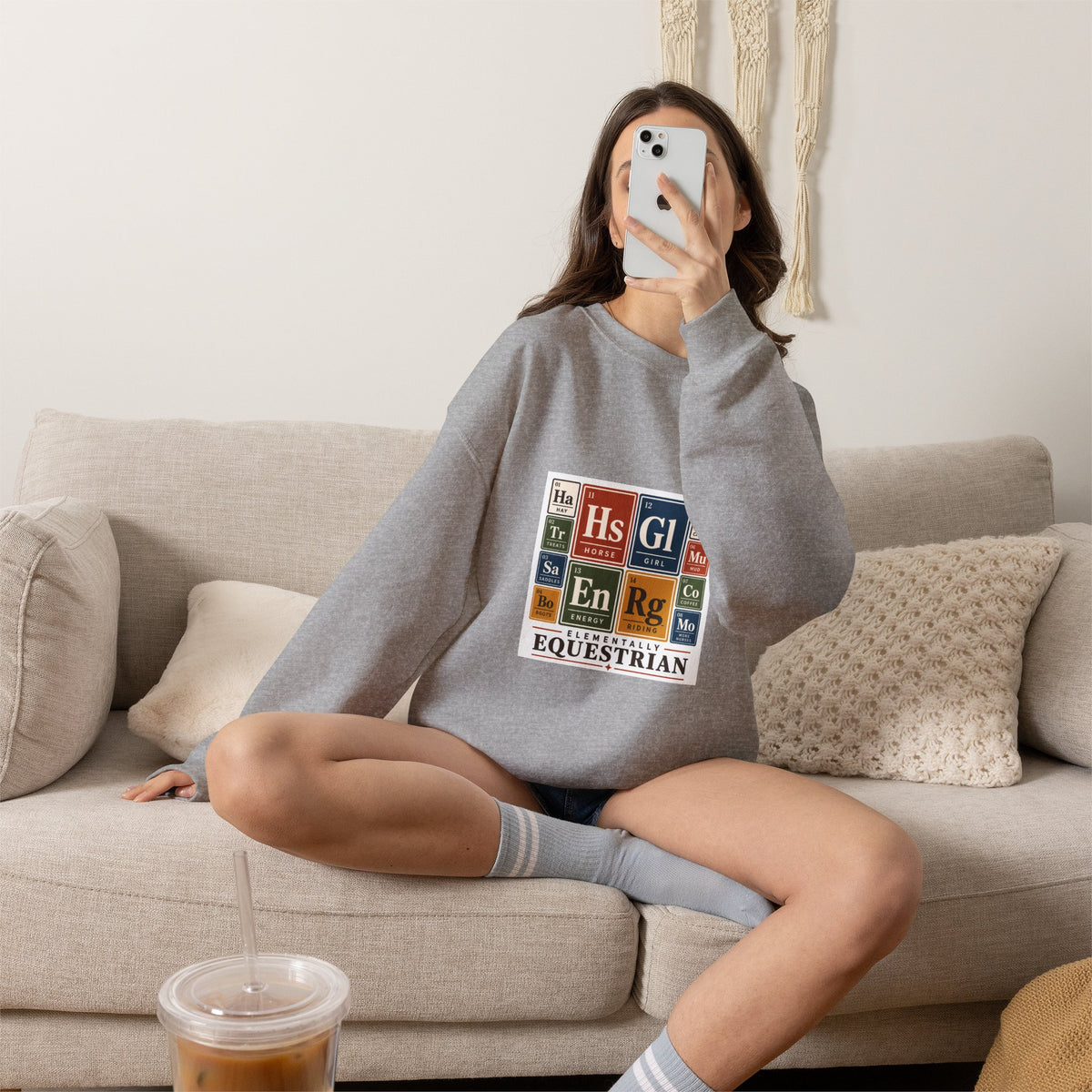 Periodic Table Equestrian Energy Crewneck Sweatshirt