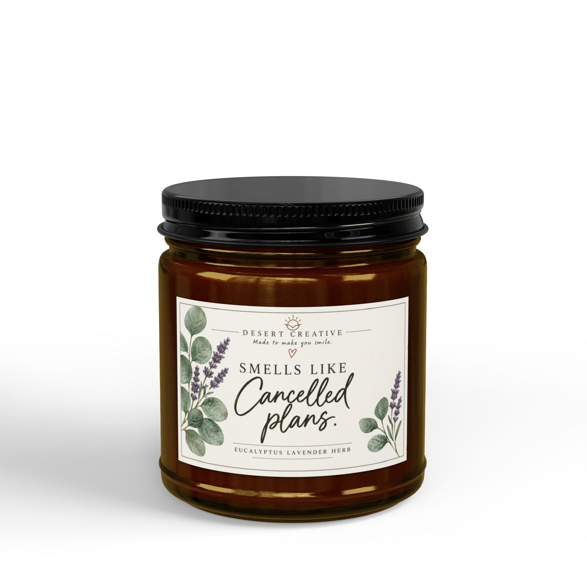 Smells Like Cancelled Plans Candle – Funny Eucalyptus Lavender Scented Candle
