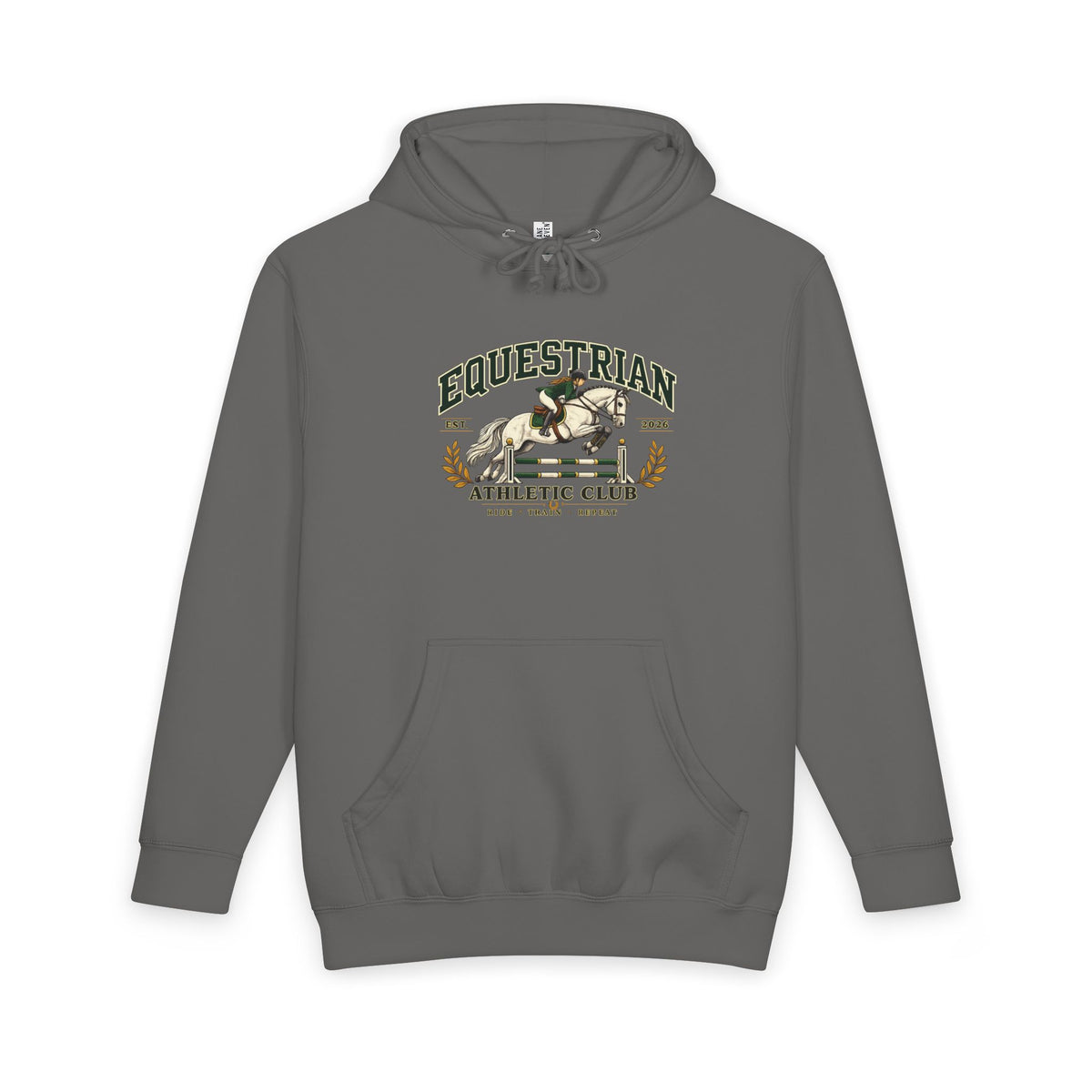 Equestrian Athletic Club hoodie with vintage horse crest