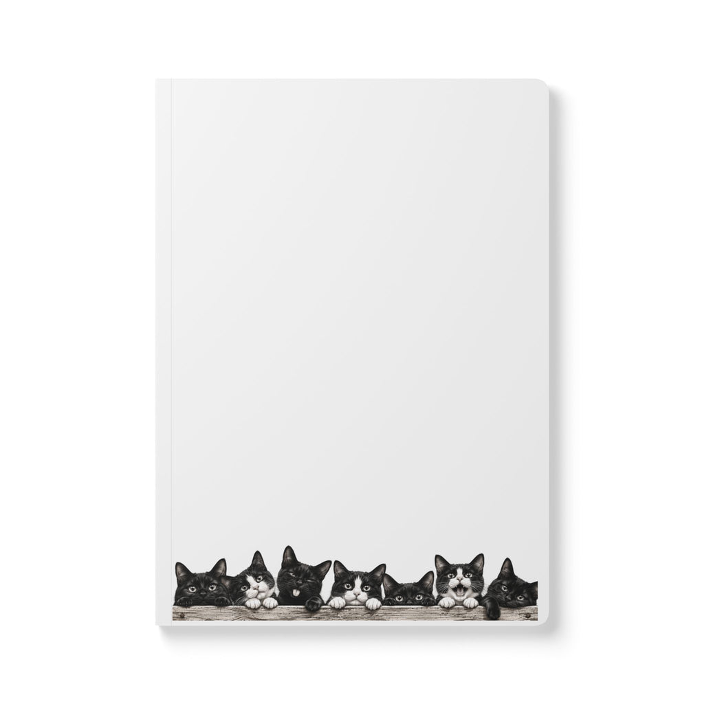 Cat Pals Softcover Journal — Cute Black & White Kittens Notebook