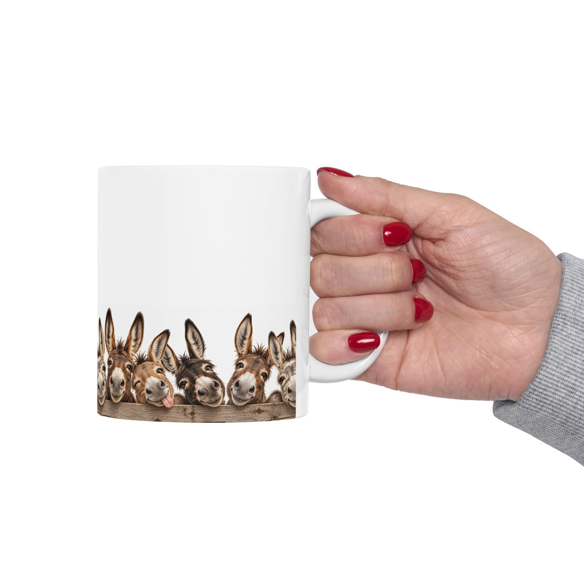 Donkey Friends Ceramic Mug (11oz & 15oz) - Cute Farm Animal Coffee Cup