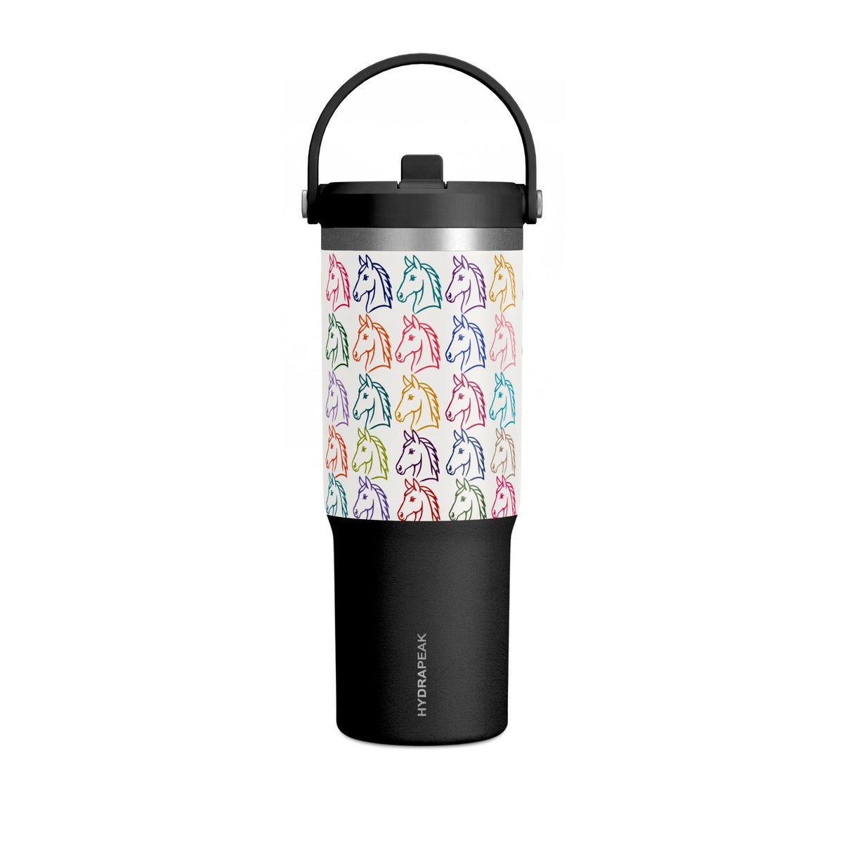 32oz Horse Head Pattern Travel Tumbler – Colorful Pastel Horse Design, Insulated Nomad Cup