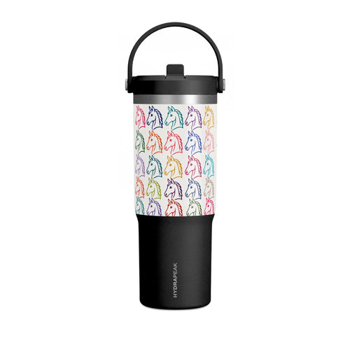 32oz Horse Head Pattern Travel Tumbler – Colorful Pastel Horse Design, Insulated Nomad Cup