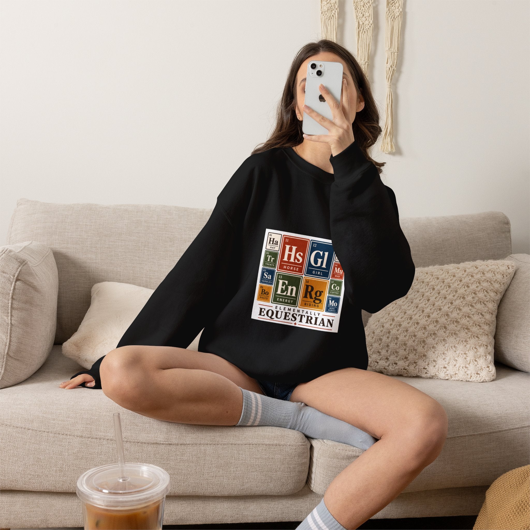 Periodic Table Equestrian Energy Crewneck Sweatshirt