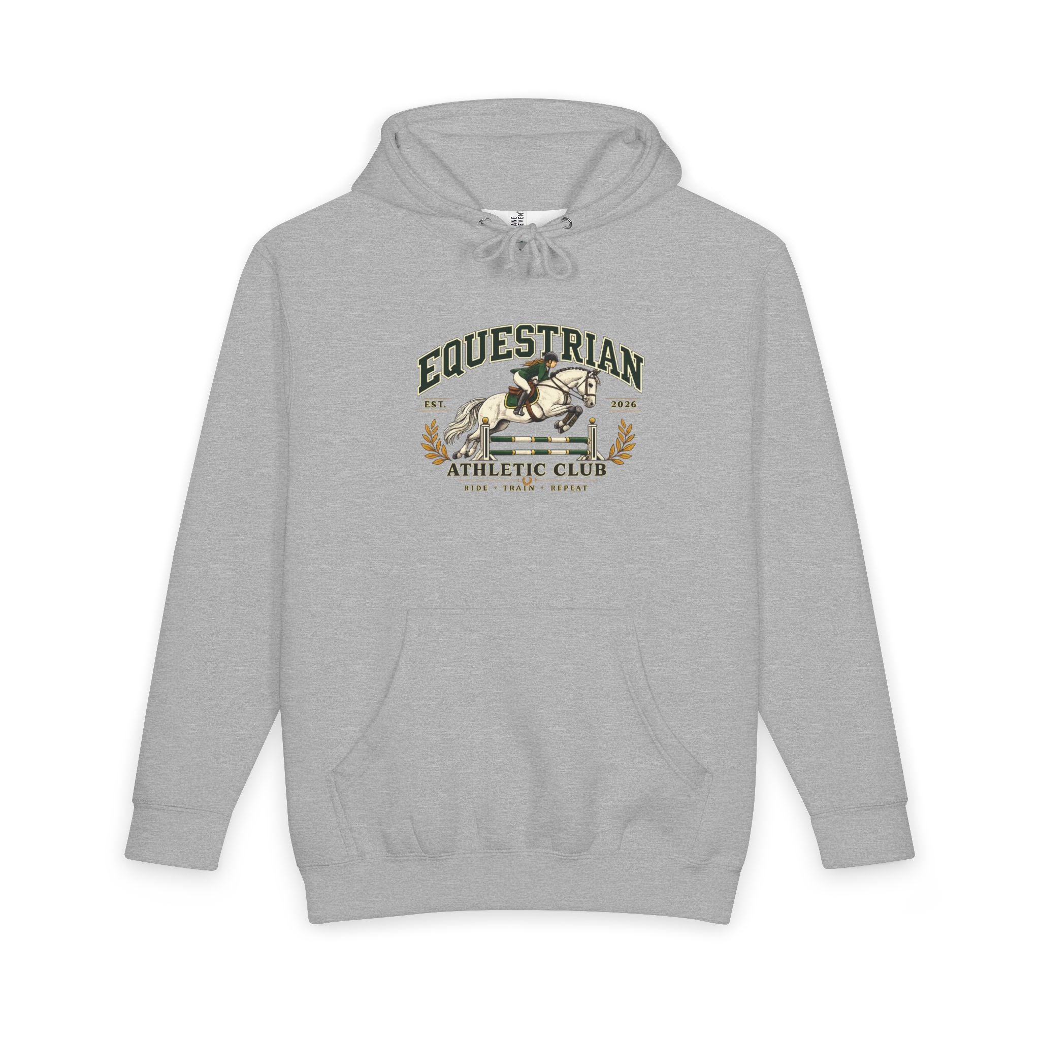 Equestrian Athletic Club hoodie with vintage horse crest