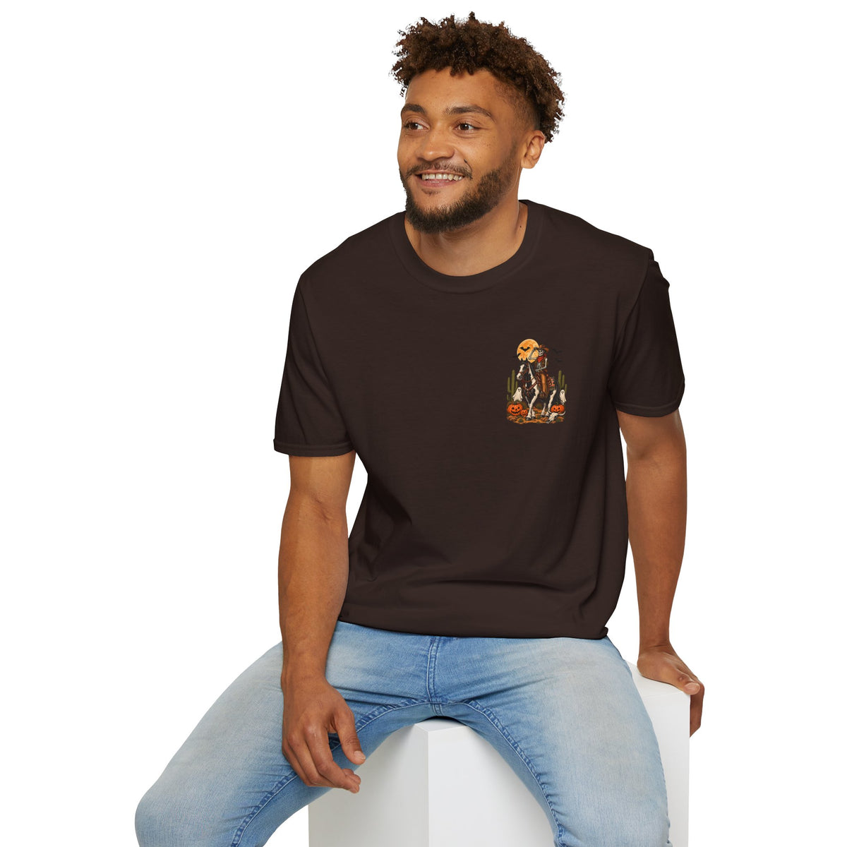 Western Halloween Skeleton Cowboy Horse T-Shirt – Spooky Equestrian Tee