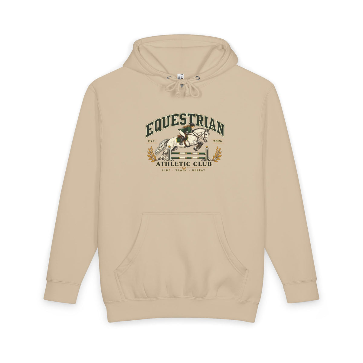 Equestrian Athletic Club hoodie with vintage horse crest